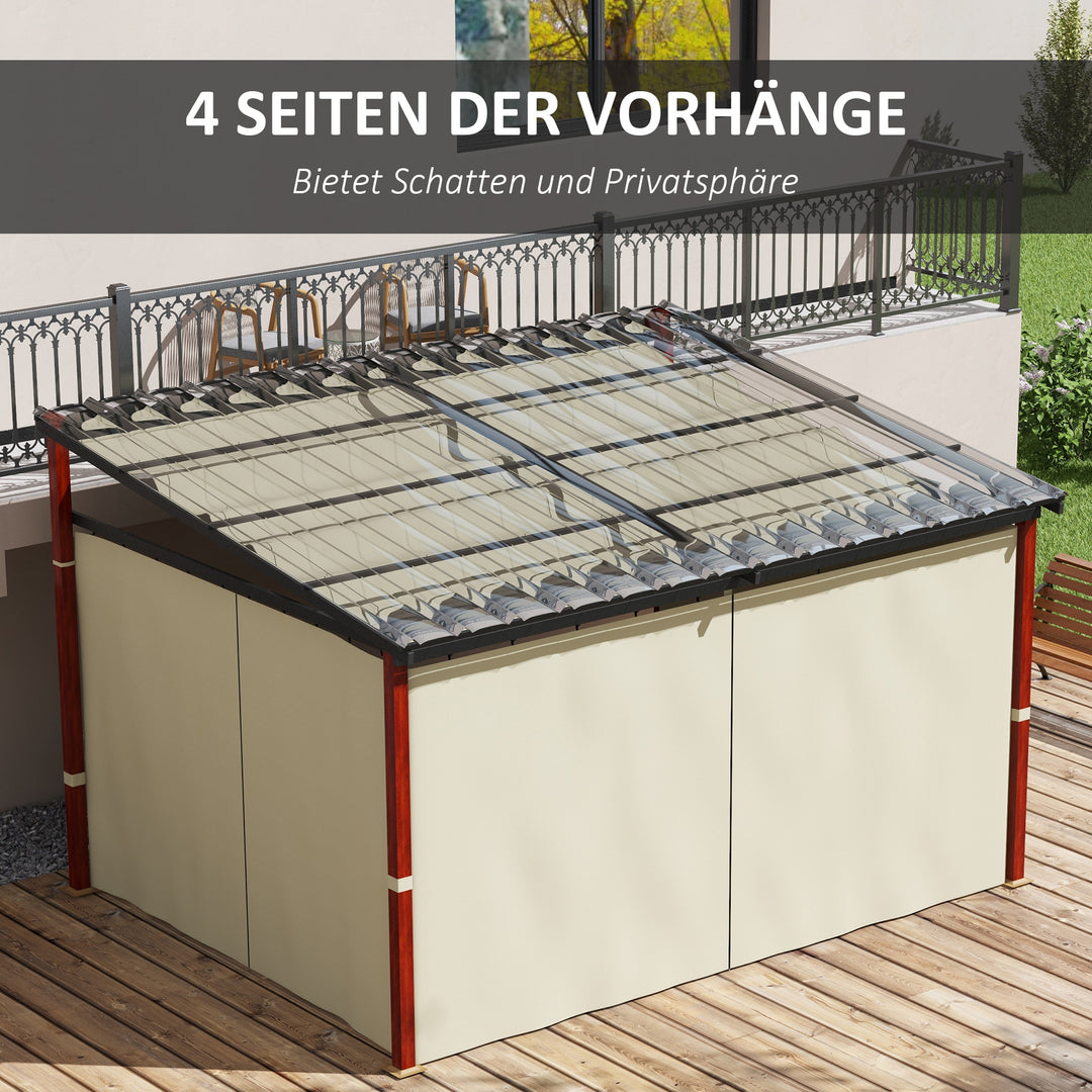 Udtrækkelig havepergola, vejrbestandig, inklusive monteringsbeslag, beige