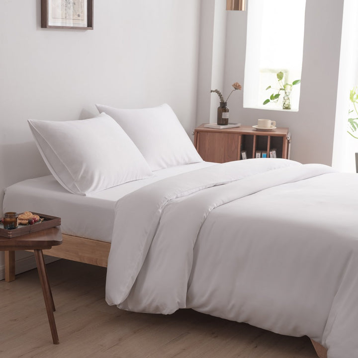 Hvidt Bambus Sengesæt 1-person - 400TC Tanboocel - Coco White