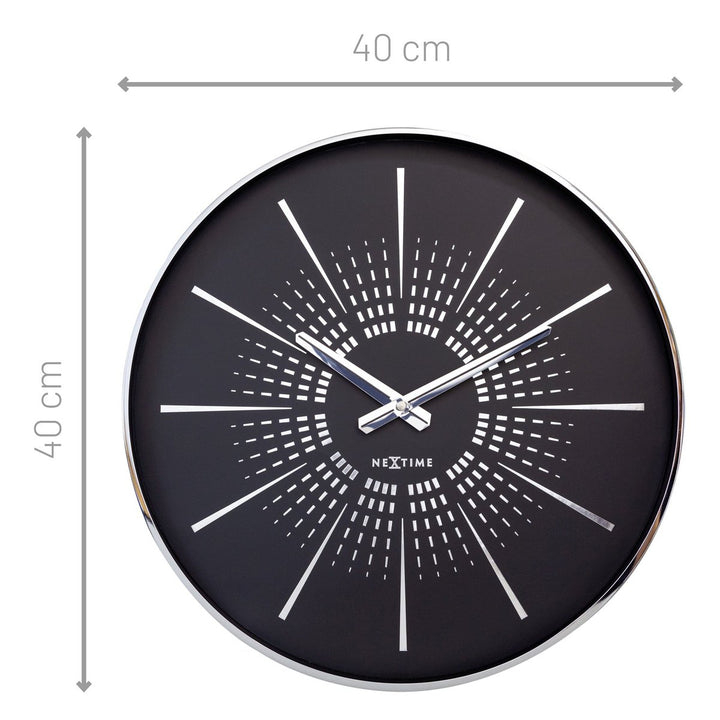 Vægur 40cm - Lydløs - Metal - "Excentric"
