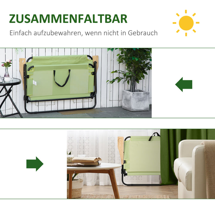 2-Personers foldbar campingstol med kopholder, 141 x 67 x 80 cm, grøn