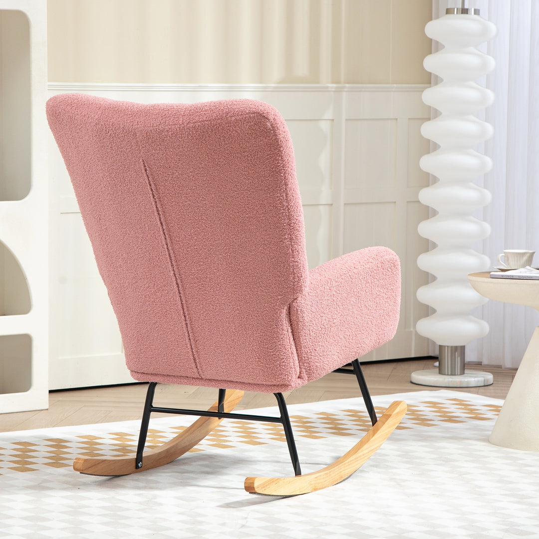 Gyngestol, hyggeligt betræk, tyk polstring, skridsikker, pink
