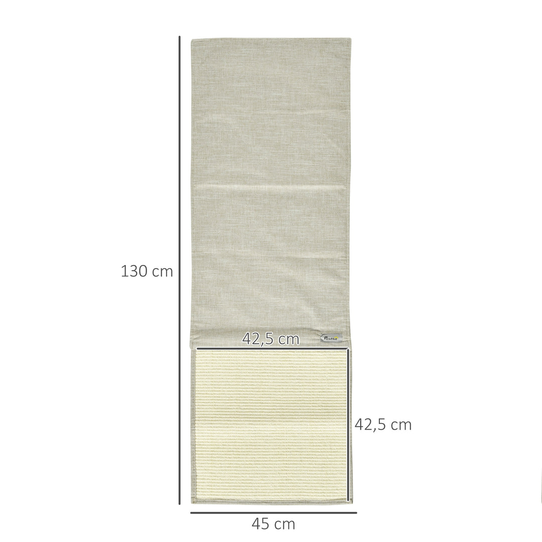 2-Delt kradsemåtte, ridsebeskyttelse, sofa, sisal kradsetæppe til katte, lænestole, sofaer, kradsemåtte til katte, beige og grå, 130 x 45 x 0,3 cm