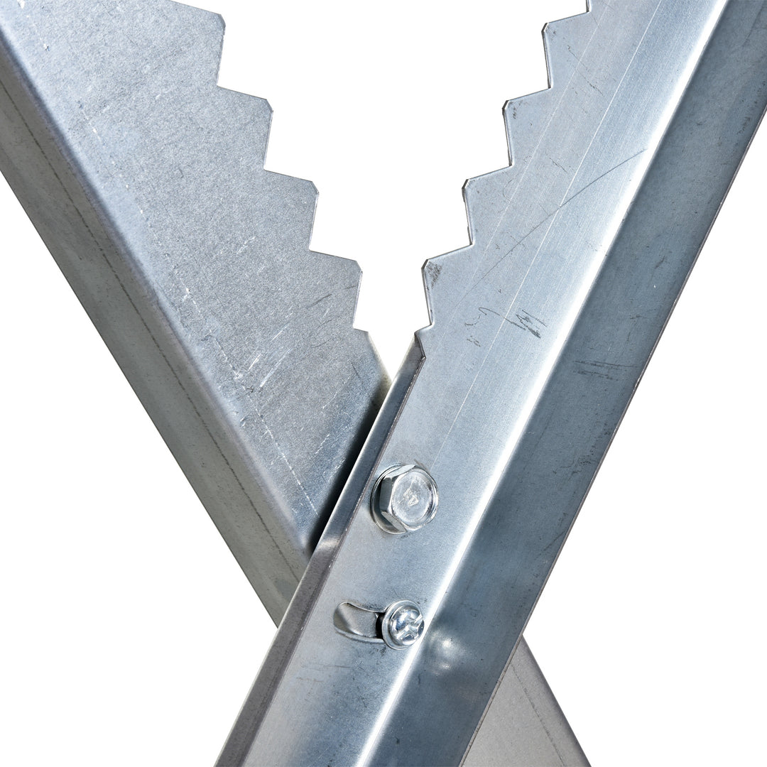 Motorsavstativ, foldbart savstativ til brænde, sølvmetal, 83 x 83 x 79 cm