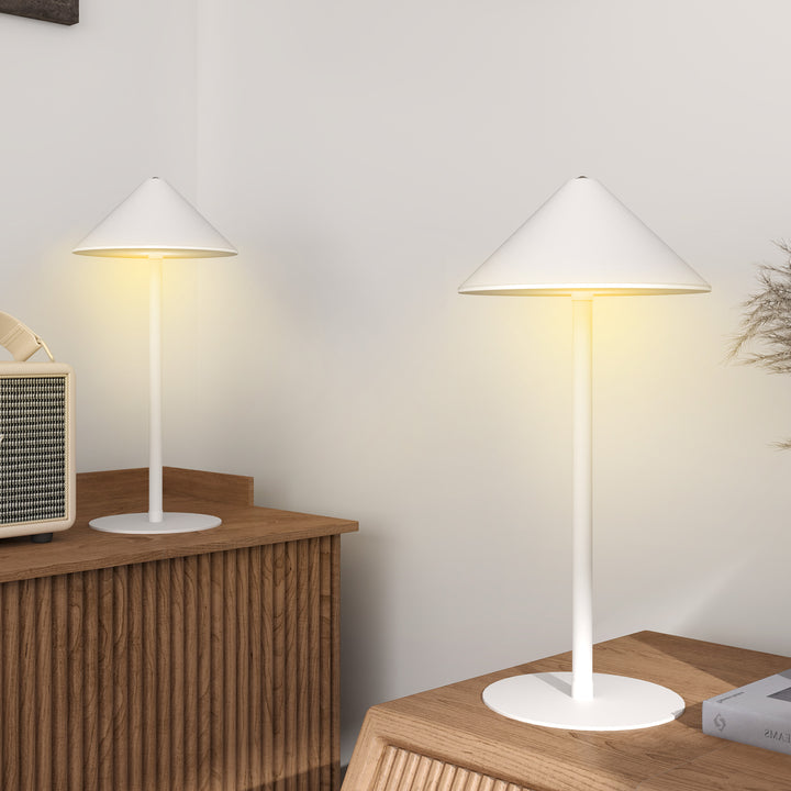 Led-bordlampe med usb-kabel, berøringsafbryder, metal, genopladelig, hvid