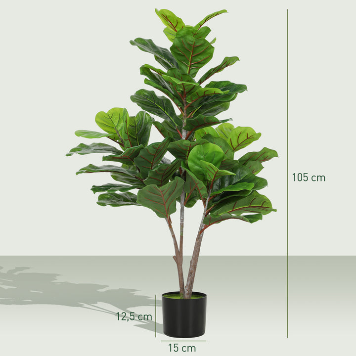 Kunstig figentræ 110cm kunstig plante, plastik kunstige planter i potte, dekoration gave