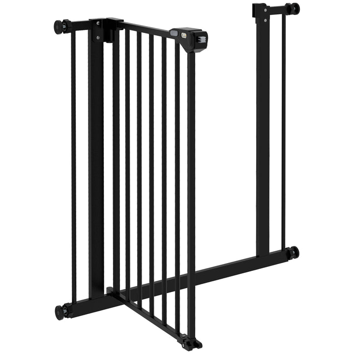 Hundegitter, kæledyrsgitter, metal, plast, 74-80 cm, sort