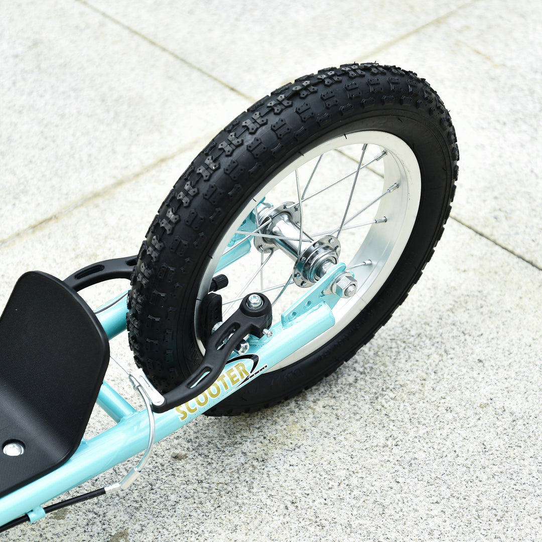Børneløbehjul fra 5 år, løbehjul, city scooter til børn, aluminium, 120 x 58 x 85-95 cm, lyseblå