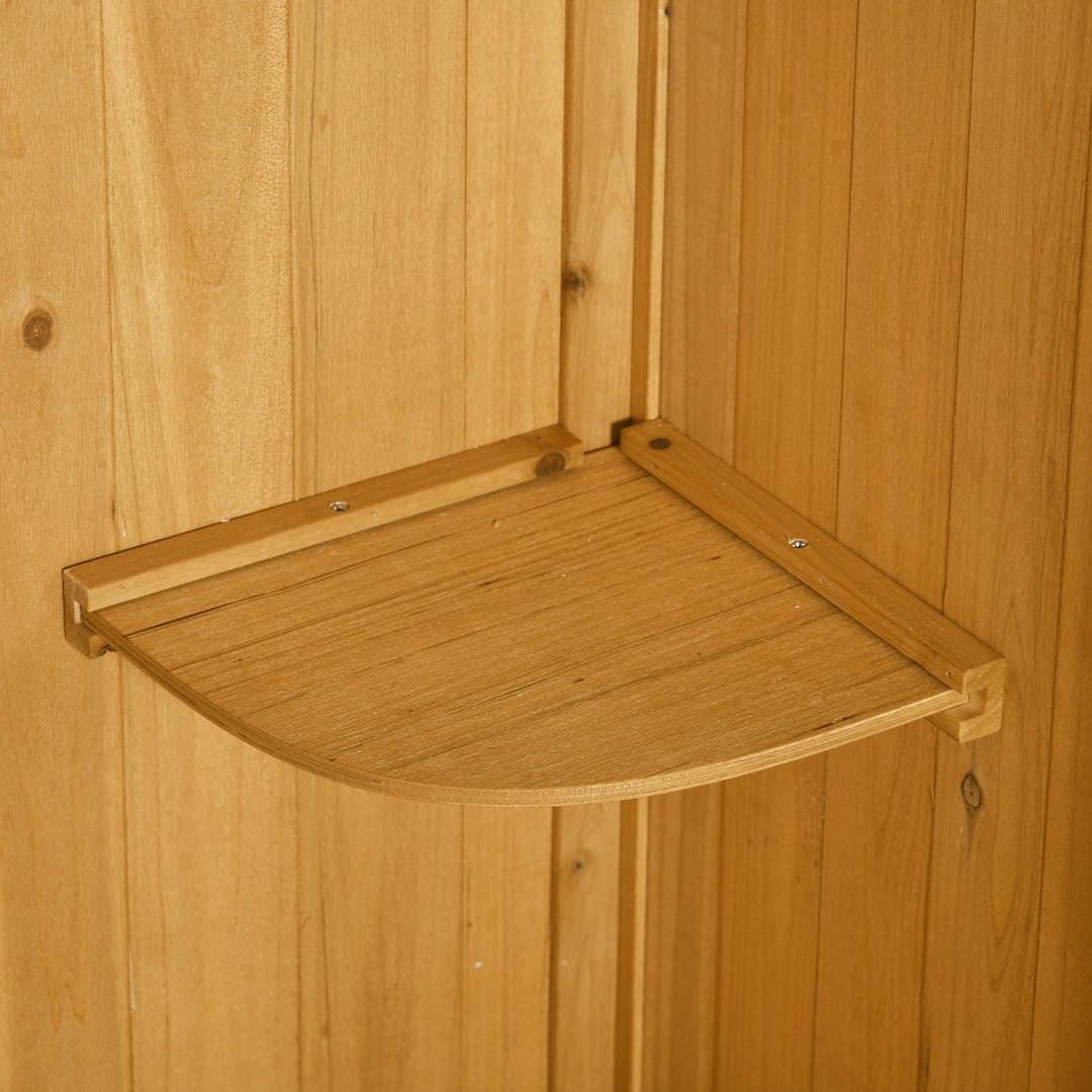 Haveskab havehus redskabsskur med hylder asfalt tagvindue træ gul+grøn 77 x 54,2 x 179 cm