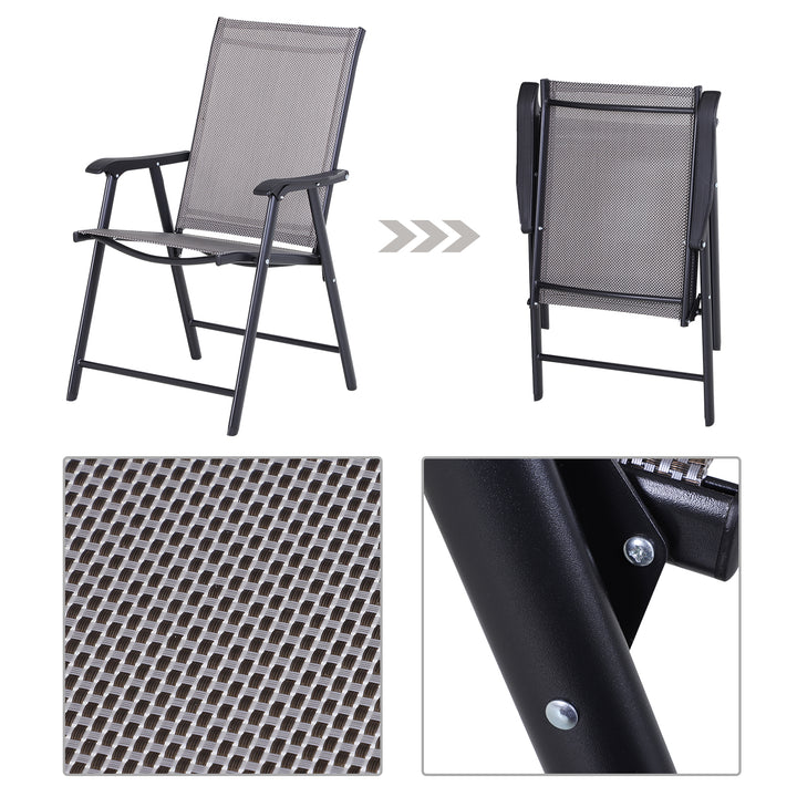 Klapstol med armlæn sæt med 2 campingstole fiskestol metalgrå 58 x 64 x 94 cm