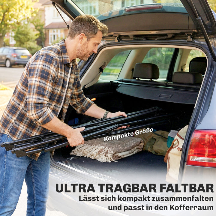 Justerbar, foldbar, bærbar hængekøjestander med bæretaske, 290x78x100 cm, sort