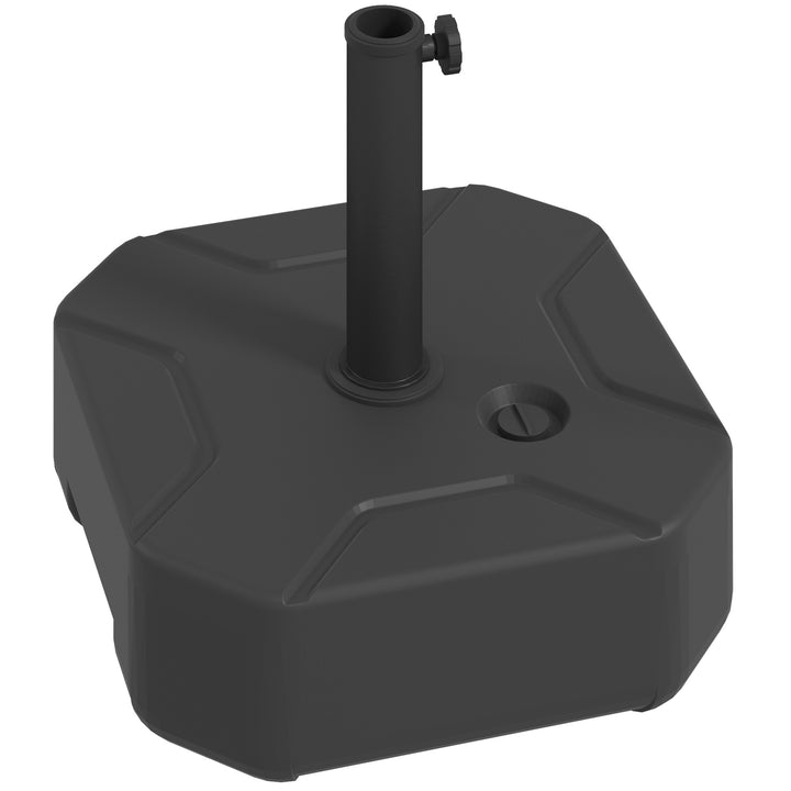 Parasolfod, fyldbar op til 25 kg, firkantet parasolholder til parasoller 38/48 mm