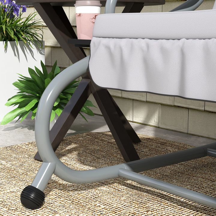 2-I-1 verandagynge med lænefunktion, justerbart tag, op til 340 kg, stål, 200 x 120 x 164 cm, grå