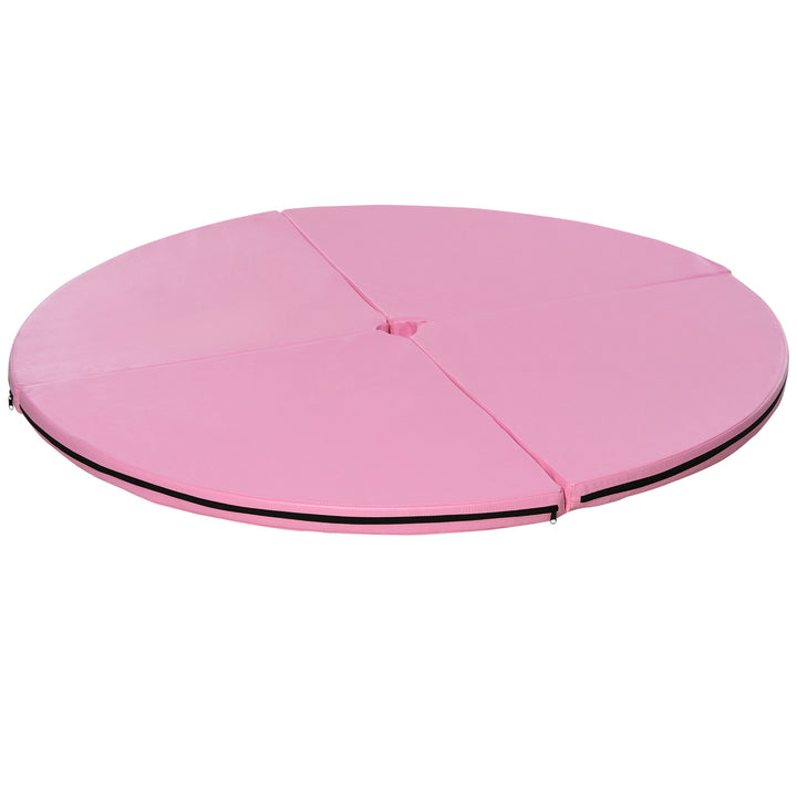 Poledancemåtte, 5 cm tyk rund plastikmåtte til poledanceøvelser, gymnastik, yoga, pink