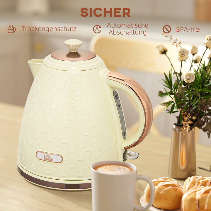 Elkedel, 2200W, vindue, filter, hurtig kogning, beige