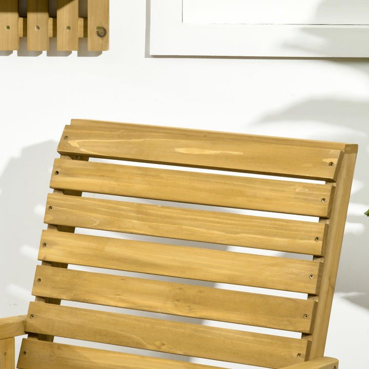 Havestol, gyngefunktion, bredt sæde og ryglæn, naturtræ, 64 x 86 x 85 cm
