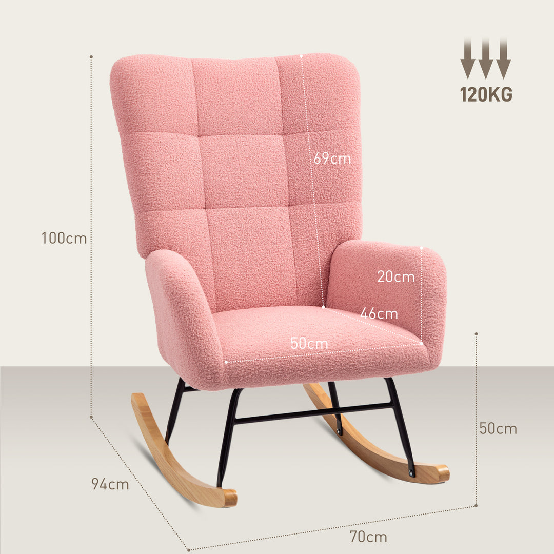Gyngestol, hyggeligt betræk, tyk polstring, skridsikker, pink