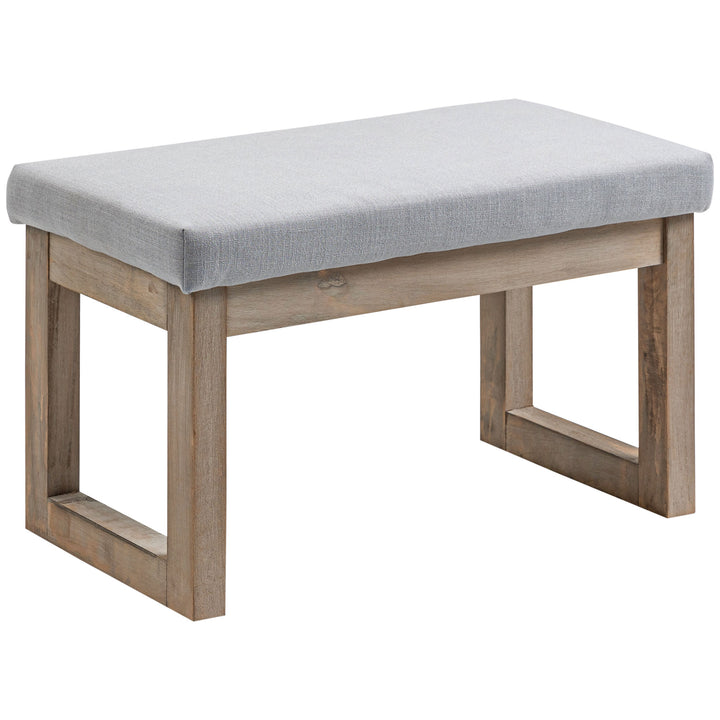Fodskammel i skandinavisk design, sædeskammel, fodskammel, 68 cm x 38 cm x 42 cm, grå + natur