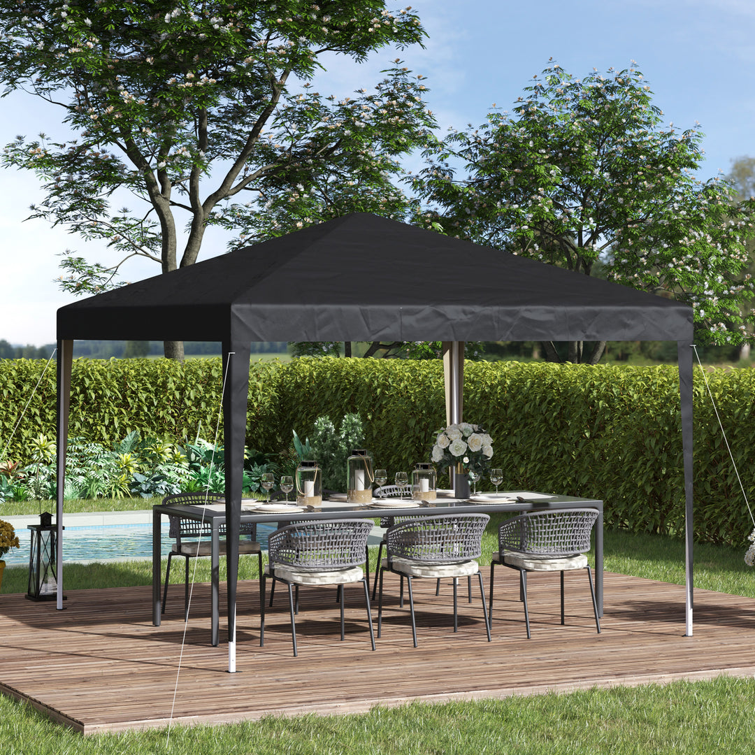 Pavillon, 2,95 x 2,95 m Pop-up foldbar pavillon, havepavillon, festtelt, UV-beskyttelse, stål + oxfordstof, sort