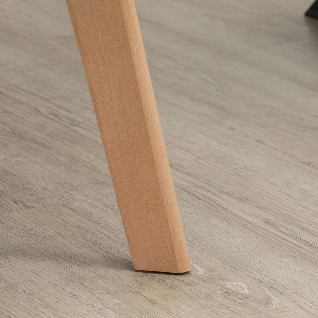 Sæt med 2 spisestole, fløjlslook, træben, 54 cm x 57 cm x 80 cm, grå + natur