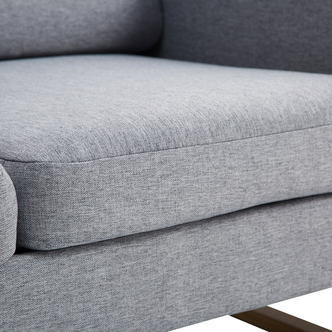 ® 2-Personers sofa stofsofa hjørnesofa polstret sofa siddemøbler armlæn træ lysegrå 145 x 82 x 78 cm