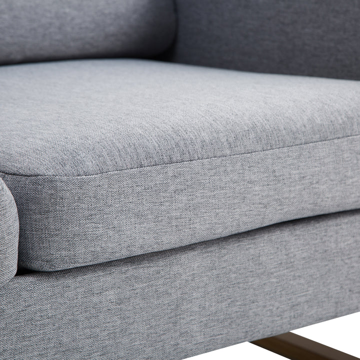 ® 2-Personers sofa stofsofa hjørnesofa polstret sofa siddemøbler armlæn træ lysegrå 145 x 82 x 78 cm