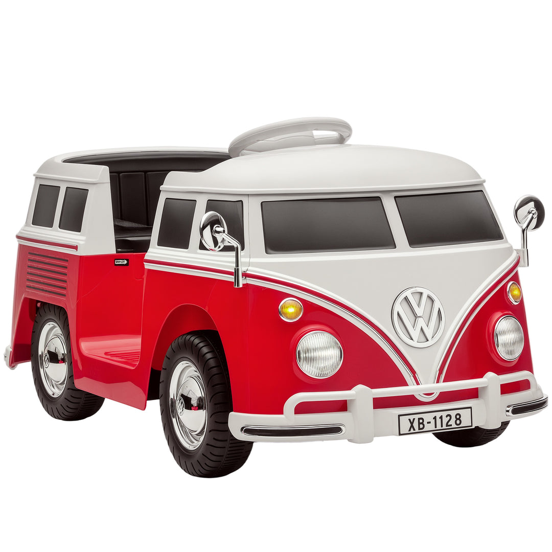 Børne-elbil, 12V børnebil med MP3, dobbeltmotor, elbil med horn, blød start, 89x49x41,5 cm, rød
