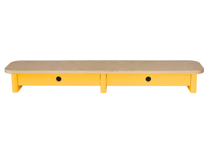 JUBI 109cm monitorskærmstativ med skuffer Ash Broom Yellow