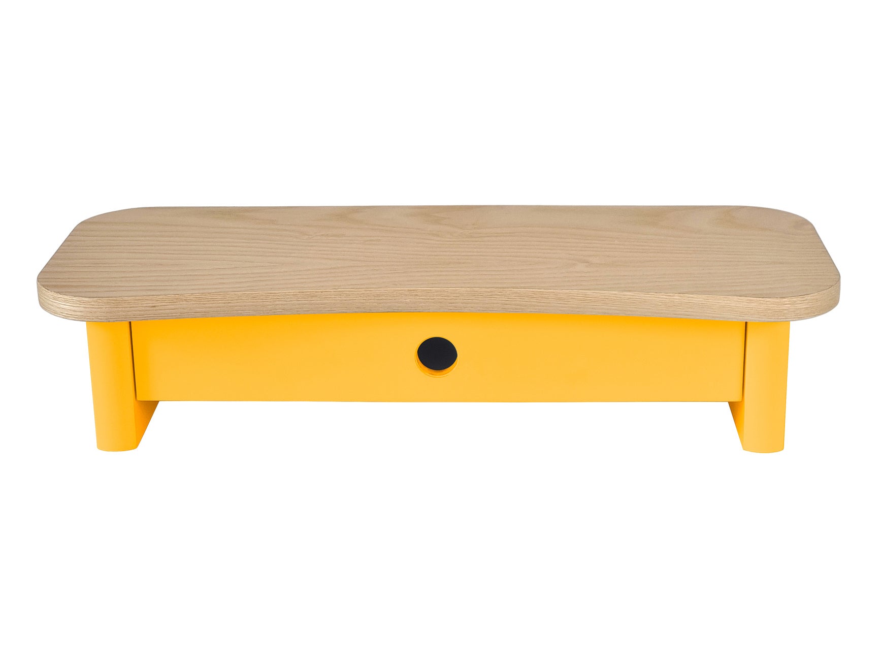 JUBI 60cm monitorskærmstativ med skuffe Ash Broom Yellow