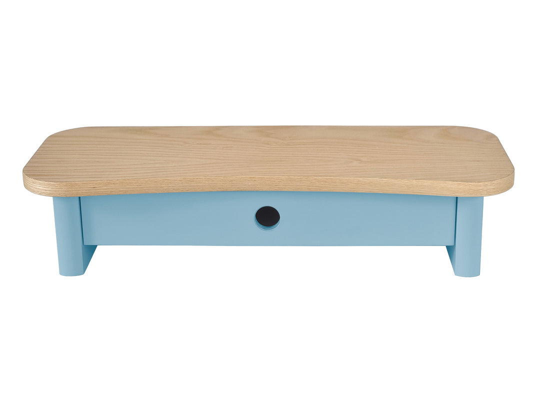 JUBI 60cm monitorskærmstativ med skuffe Ash Gentle Blue