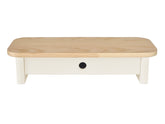 JUBI 60x24cm monitorskærmstativ med skuffe Ash Chalk White