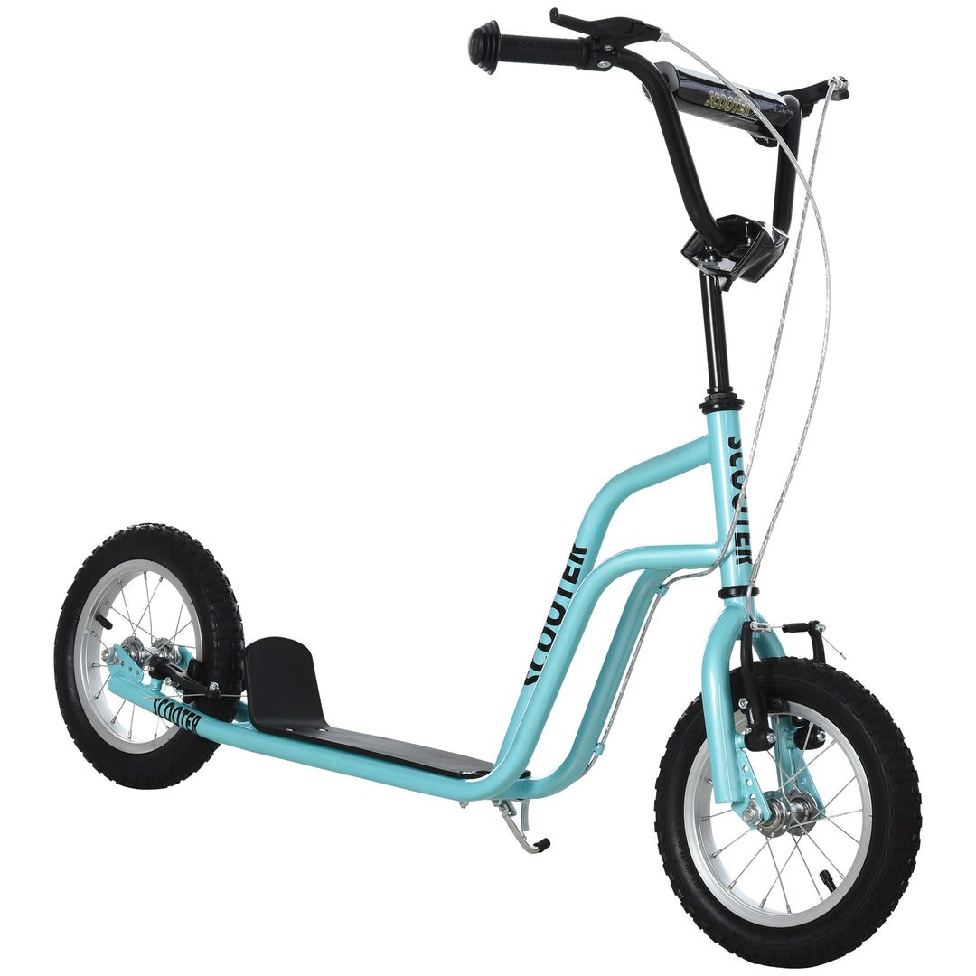 Børne scooter styr justerbart scooter kick scooter city scooter børne scooter kickboard med pneumatiske dæk 12 tommer fra 5 år blå 120 x 58 x 75-80 cm