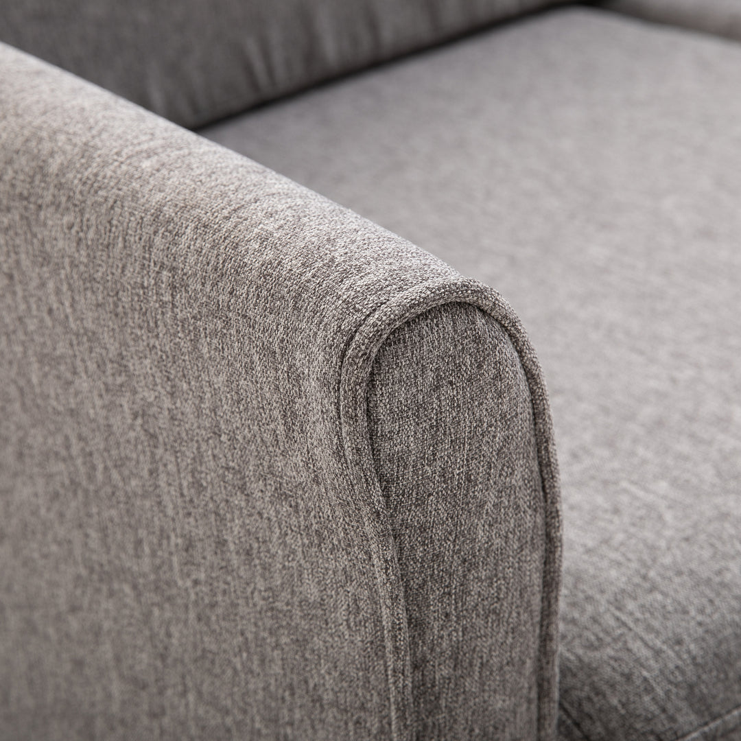 ® To-personers sofa | aftagelige hynder | hør, skum, gummitræ | lysegrå | 141 x 70 x 78 cm