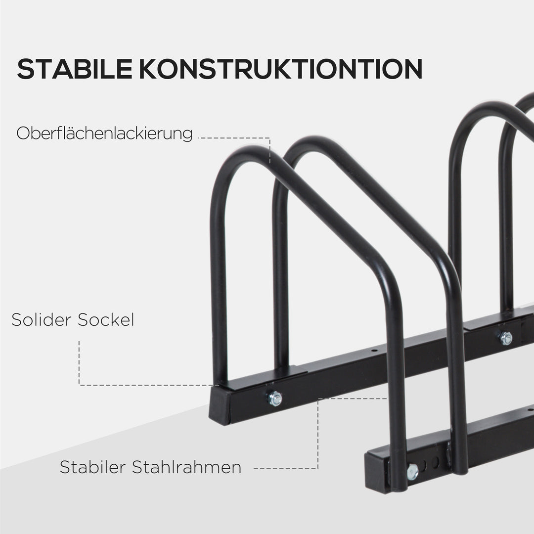 Cykelstativ til 4 cykler, vejrbestandig, væg- eller gulvmonteret, stål 110 x 33 x 27 cm