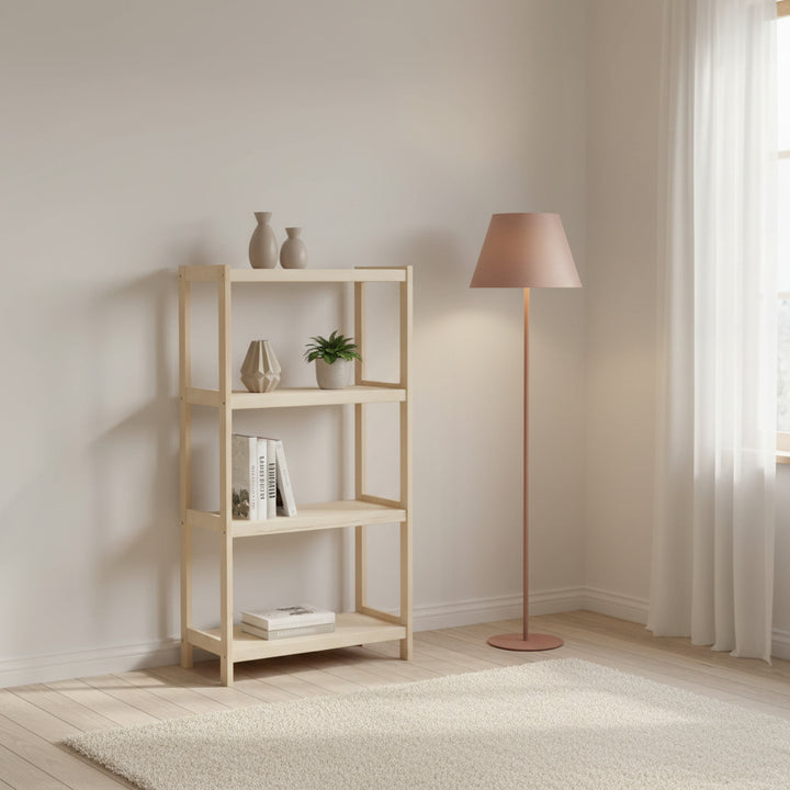 Bogreol i bøgetræ STRONG, 4 hylder, 133x50x33 cm