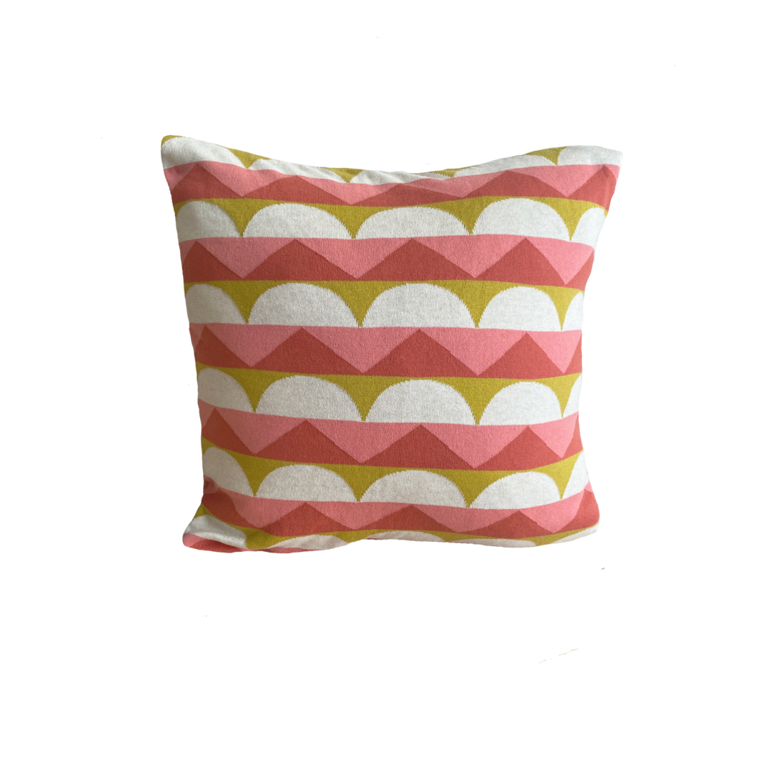 Toby Pillow-Cover rød, blød jacquard strikket bomuld
