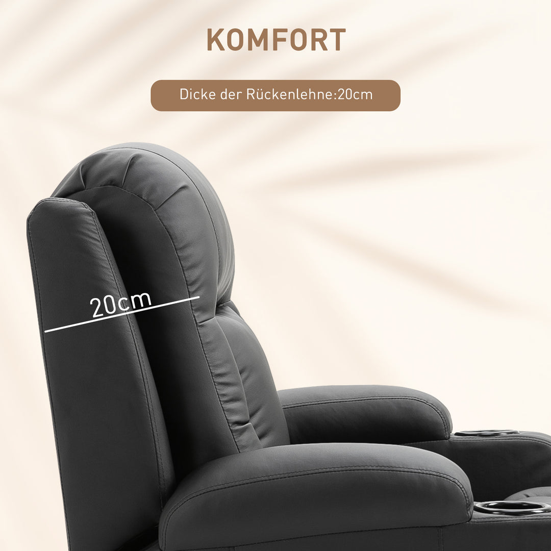 Massagestol, lænestol, gyngefunktion, 8 vibrationspunkter, inklusive fjernbetjening, sort
