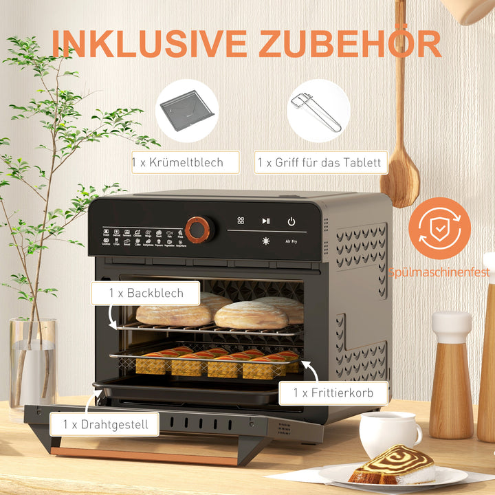 Miniovn, 20 l, miniovn, 40-220°c, 17 tilstande, timer, 36 x 37 x 34,5 cm, sort