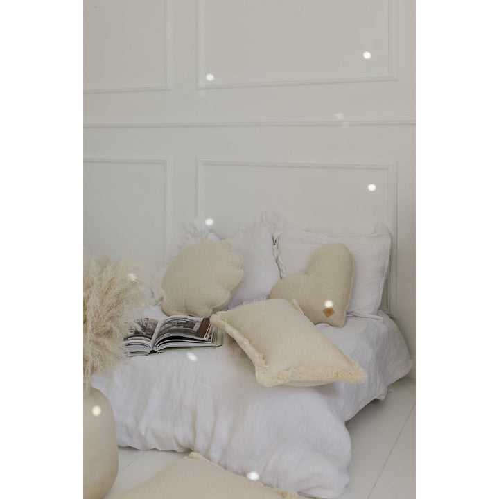 Fluffy boucle teddy hjertepude