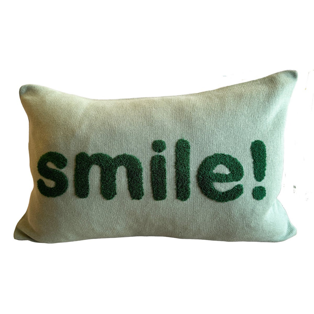 Smile Pude Grøn, Punch Needle Broderi