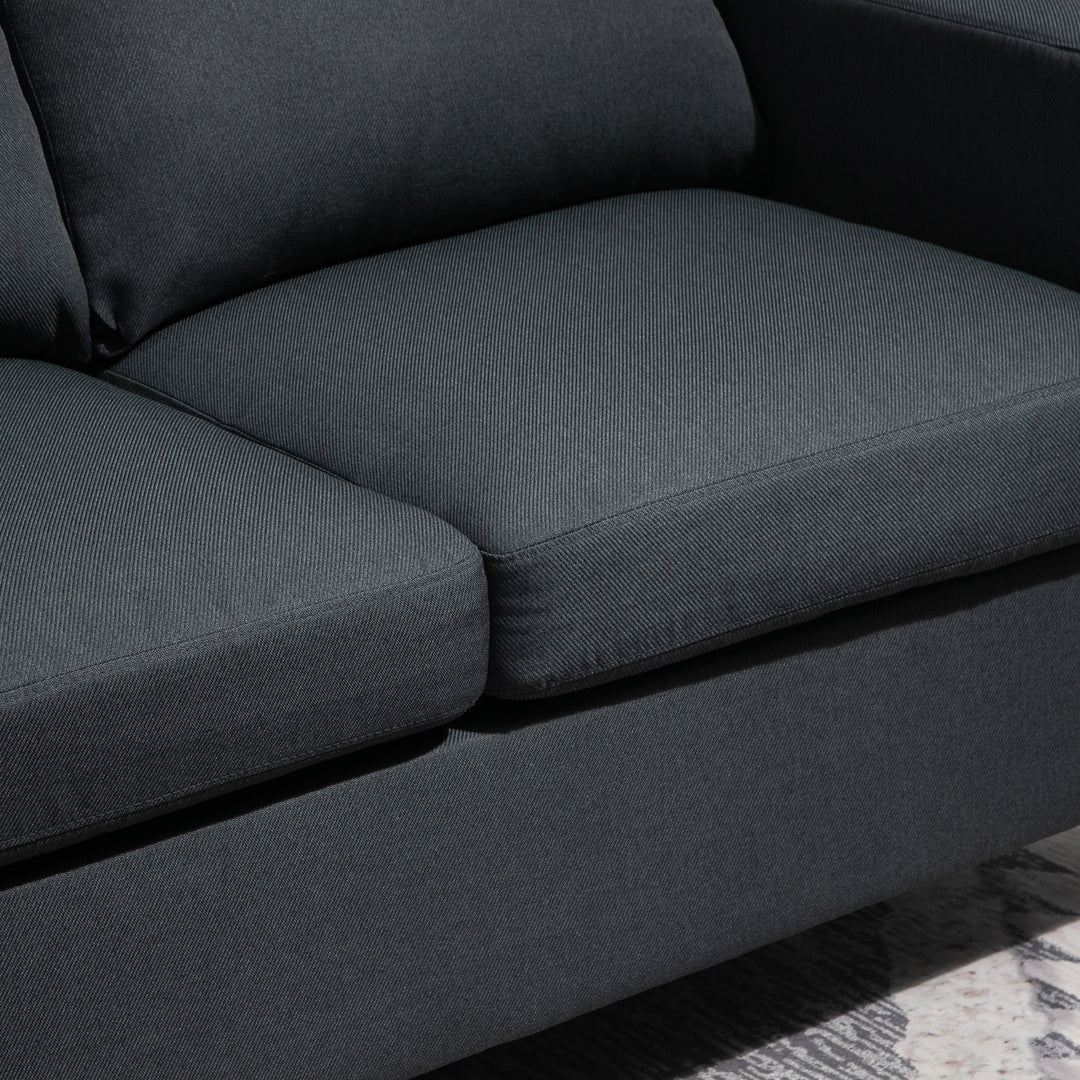 Hjørnesofa med sovefunktion, 3-personers sofa og hynder, hjørnesofa, l-formet sofa til stue, soveværelse 197 x 139 x 91 cm, hør, mørkegrå