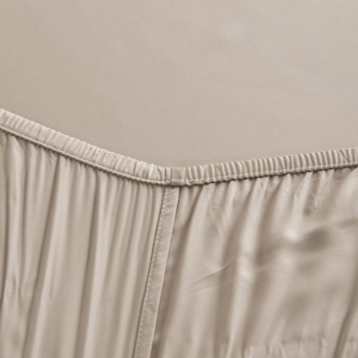 Beige bambus Fitted Sheet Premium - op til 30 cm - 400TC Tanboocel - Blød Taupe