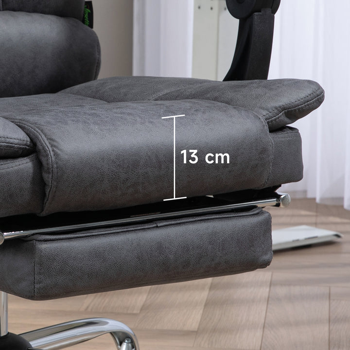 Massagestol kontorstol med massagefunktion, inklusive fodstøtte, højdejusterbar, 64 cm x 70 cm x 118 cm, sort
