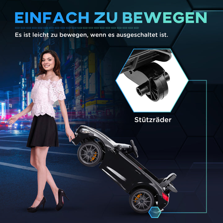 Elektrisk kørebil, mercedes, 3-5 km/t, fjernbetjening, lys og musik, sort