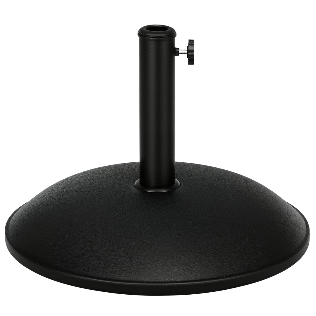 Parasolfod i rustfrit stål med håndtag, halvcirkelformet paraplyholder, paraplyvægt til parasoller Ø3,8-Ø4,8 cm, til altan, terrasse, have, bronze, sort