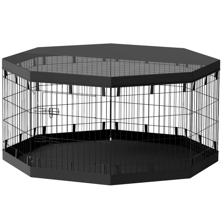 Hvalpegård, 76 cm høj/ca. 2,5 m², 8 paneler, bund, kombineret tagpresenning