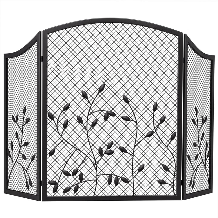 OMCOM Pejseskærm, 3-delt foldbar pejseskærm 122 x 75 cm