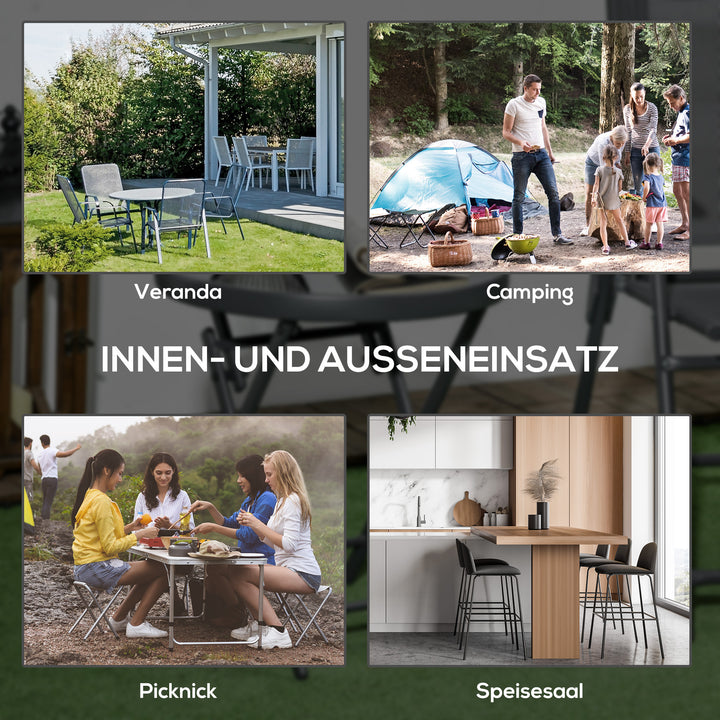 Havebord klapbord havebord klapbord, rundt, vejrbestandigt, foldbart, 45 x 50 cm, sort