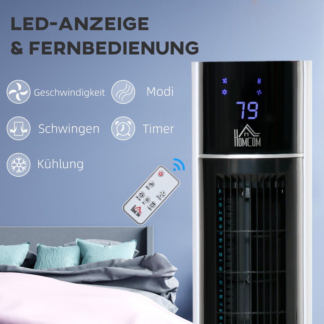 Søjleventilator, søjleformet klimaanlæg, kan drejes 52 grader, støjsvag drift, 3 driftstilstande, 3 hastigheder