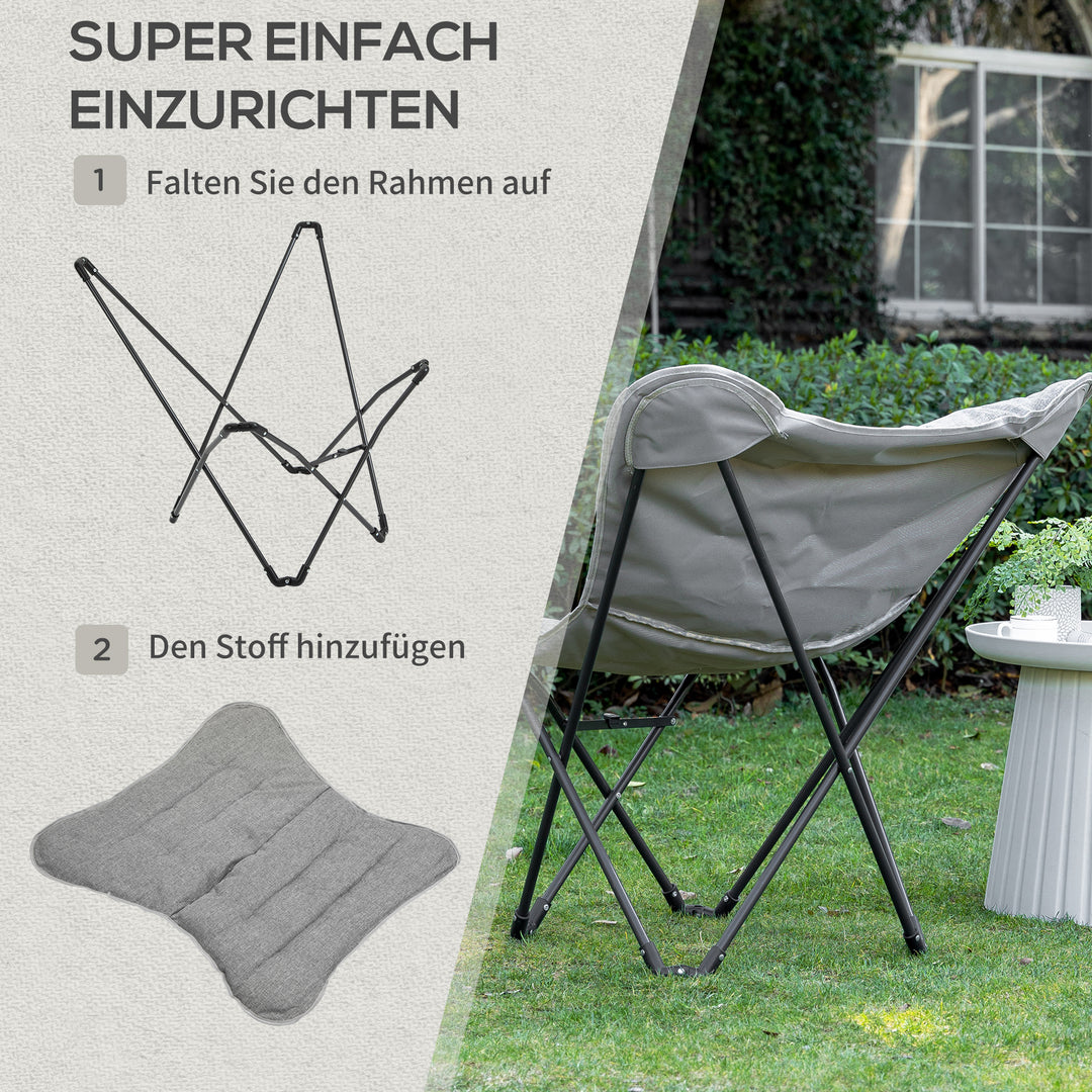 Klapstol foldbar campingstol polstret udendørs klapstol op til 120 kg lasteevne robust fiskestol havestol til haven camping strand