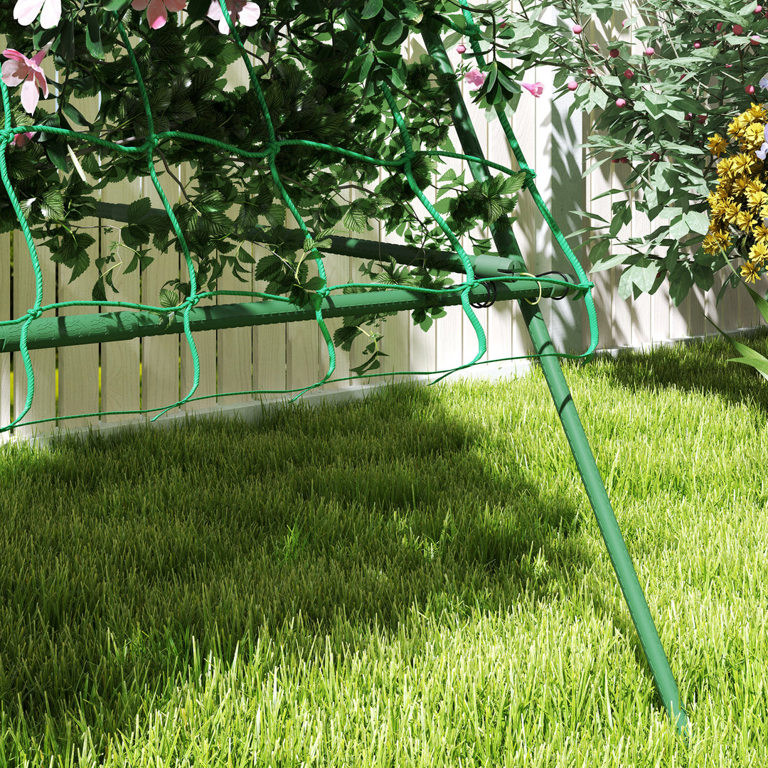 Espalier af stål til fastgørelse af rustfri a-formet espalier til klatreplanter 101x133x227 cm grøn